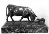 Cow and Dog circa 1930 - H : 0.18m (7 1/10 inches)